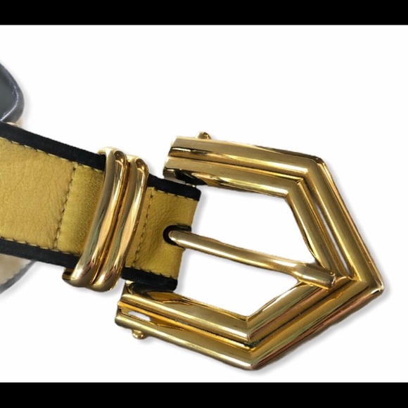 ESCADA vintage yellow leather embellished belt - Picture 2 of 4